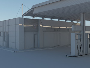 gas station in desert Modelo 3D