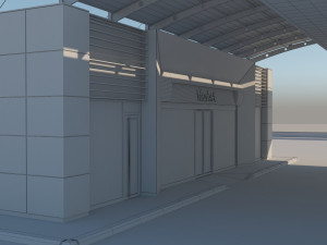 gas station in desert Modelo 3D