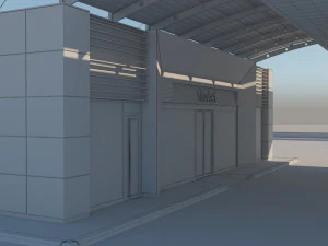 gas station in desert 3D Model