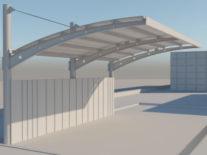 gas station in desert Modelo 3D