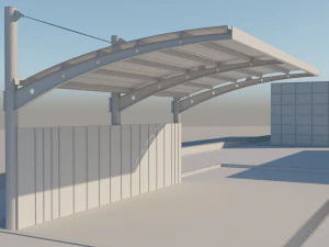 gas station in desert 3D Model