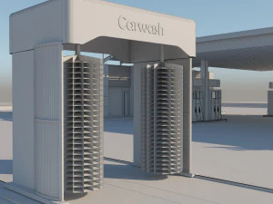 gas station in desert 3D Model