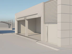 gas station in desert 3D Model