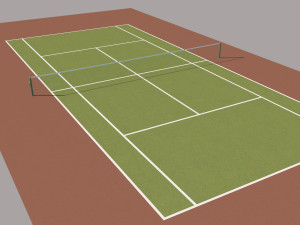 detailed tennis court 3D Model