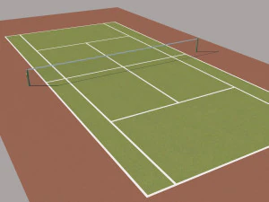 detailed tennis court 3D Model