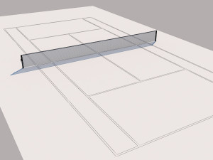 detailed tennis court 3D Model