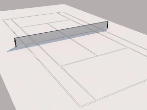 detailed tennis court 3D Model