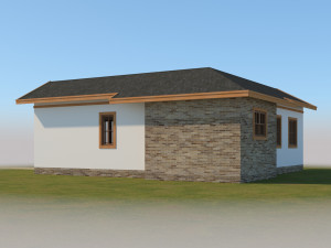 prefabric house with pergola Model 3D