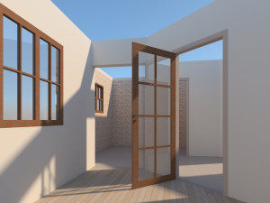 prefabric house with pergola Model 3D