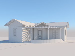 prefabric house with pergola Model 3D