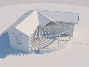 prefabric house with pergola Model 3D