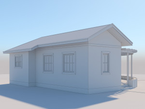 prefabric house with pergola Model 3D