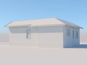 prefabric house with pergola Model 3D