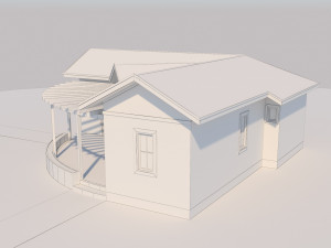 prefabric house with pergola Model 3D