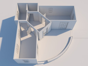 prefabric house with pergola Model 3D