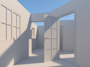 prefabric house with pergola Model 3D