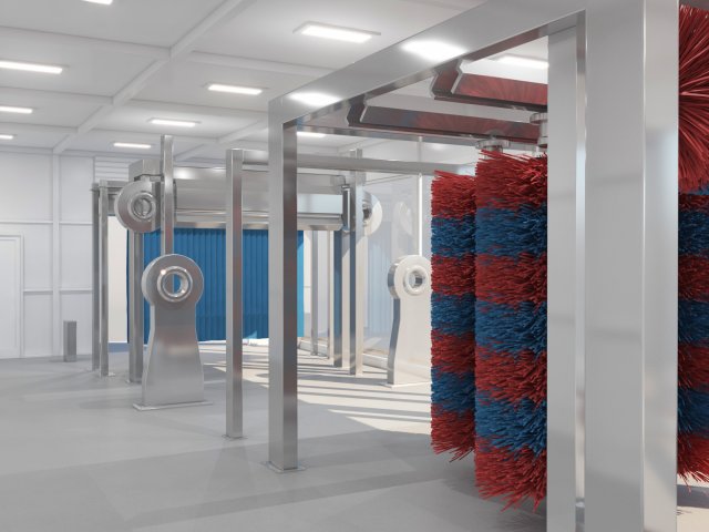 tunnel car wash Modello 3D .c4d .max .obj .3ds .fbx .stl .blend 
