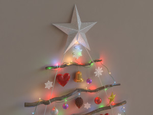 christmas wall tree decor 3D 모델