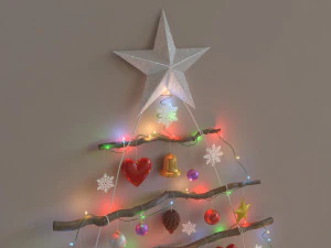 decoração de árvore de parede de natal Modelo 3D
