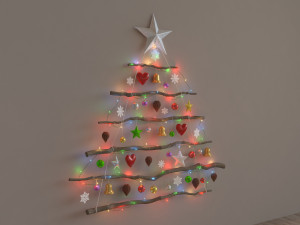 christmas wall tree decor Model 3D