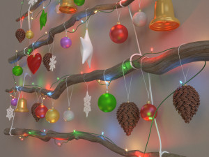christmas wall tree decor Model 3D