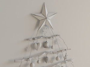 christmas wall tree decor Model 3D