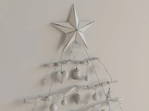 christmas wall tree decor 3D Model