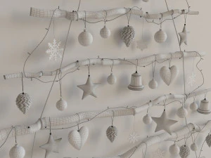 christmas wall tree decor 3D Model