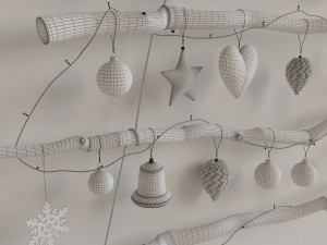 christmas wall tree decor Model 3D