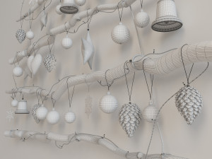 christmas wall tree decor Model 3D