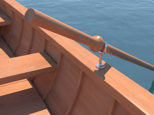 wooden rowboat for fishing and trip 3D-Modell