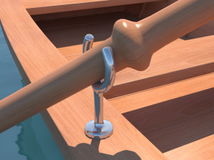 wooden rowboat for fishing and trip 3D-Modell