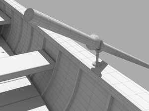 wooden rowboat for fishing and trip 3D-Modell