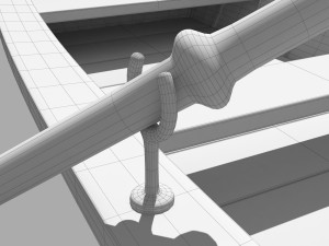 wooden rowboat for fishing and trip 3D-Modell