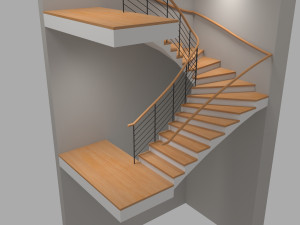 u stair for small areas 3D मॉडल