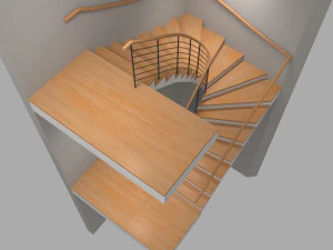 u stair for small areas 3D Model
