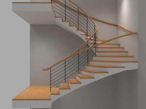 u stair for small areas 3D-Modell