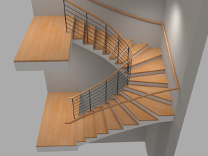 u stair for small areas 3D-Modell