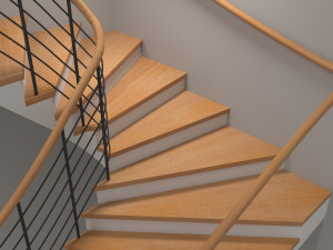 u stair for small areas 3D-Modell