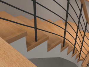 u stair for small areas 3D-Modell
