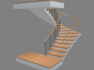 u stair for small areas 3D-Modell