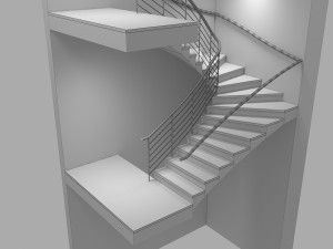 u stair for small areas 3D-Modell