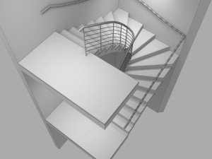 u stair for small areas 3D-Modell