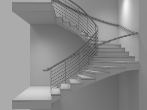 u stair for small areas 3D-Modell