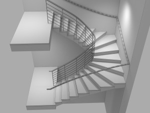 u stair for small areas 3D-Modell