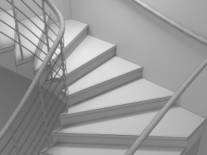 u stair for small areas 3D-Modell