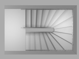 u stair for small areas 3D-Modell