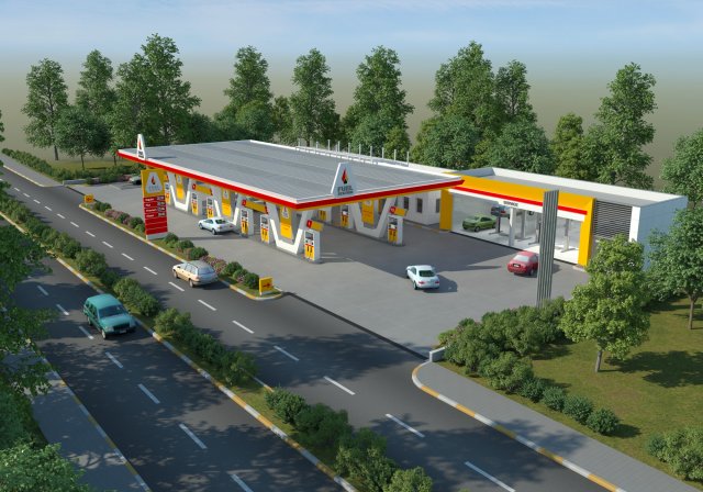 gas station scene day and night 3D Model .c4d .max .obj .3ds .fbx .stl .blend 