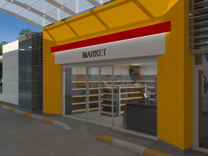 gas station scene day and night 3D Model