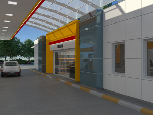 gas station scene day and night 3D Model
